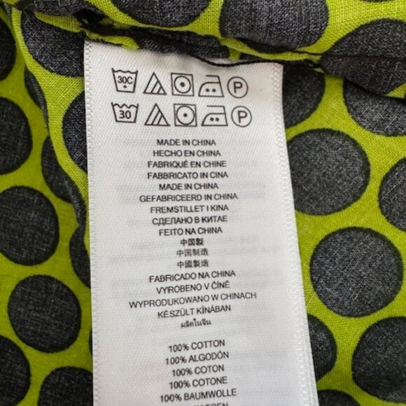 Women's Michael Kors Button Down Blouse, Long Sleeve, Lime Green/Black, 1X - Picture 3 of 3